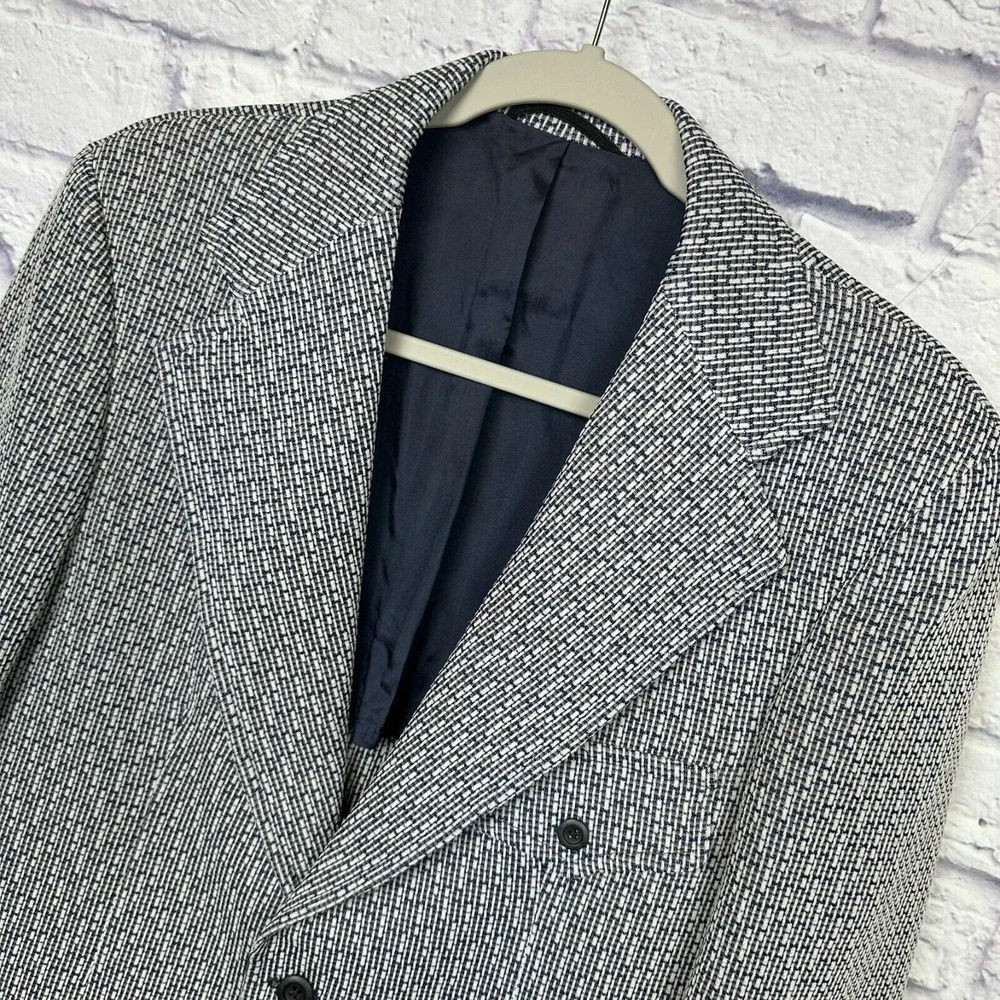 VTG 70s Pennys Towncraft Blazer 36R Blue Tweed Leisure Jacket Coat Disco Western